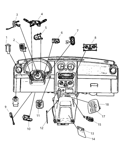 Control A/C And Heater With A/C Diagram for 55037533AD