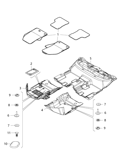1999 Chrysler Sebring Plug Clutch Cable Routing On Cowl Sheet Metal Diagram for 68201765AA