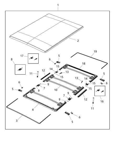 2018 Ram 2500 Cover Tonneau Diagram for 68144685AG