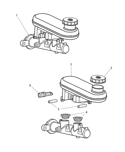 1996 Chrysler Town & Country Reservoir Brake Master Cylinder Diagram for 5086001AA