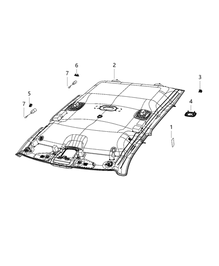 2012 Jeep Patriot Headliner Diagram for 6XR40TX7AA