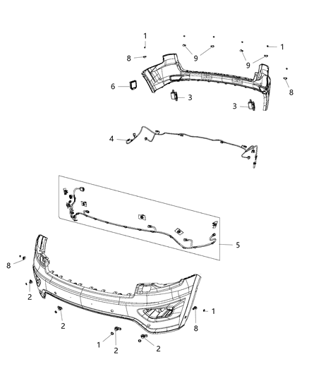 Wiring Front Fascia Diagram for 68261975AB