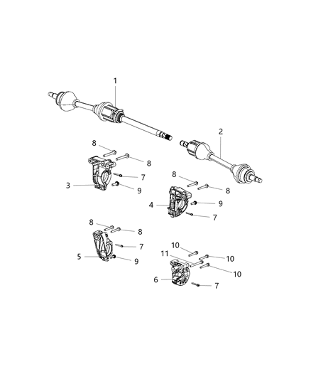 Shaft Axle Half Diagram for 68287867AB