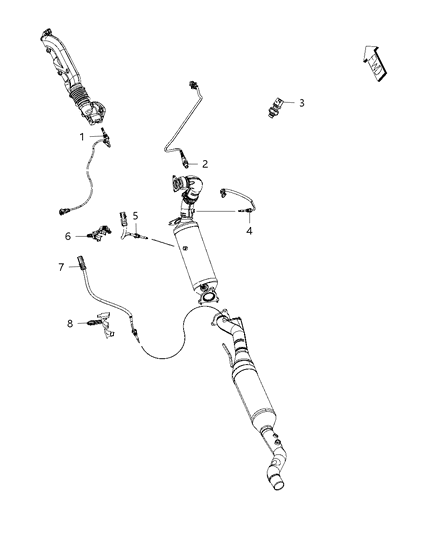 2020 Jeep Grand Cherokee Sensor Exhaust Temperature Turbo Outlet Temperature Diagram for 68211218AA
