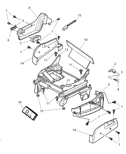 Cover Front Power Seat Adjuster Lower Diagram for UD851J1AA