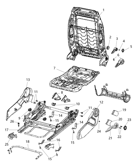 Handle Lumbar 4 Way Diagram for 1DQ641K2AA