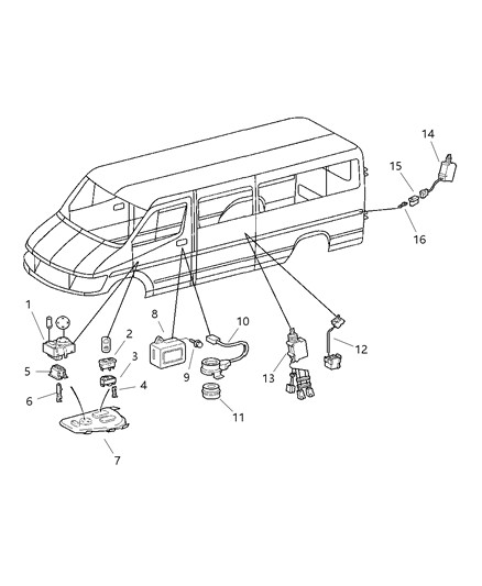 2015 Ram ProMaster 3500 Switch Door Lock Diagram for 5133999AA