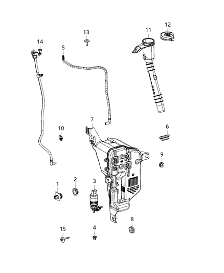 1992 Dodge Ram 50 Grommet Washer Reservoir Diagram for 68453669AA