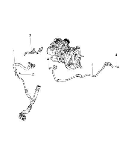2020 Chrysler 300 Tube Coolant Includes Item 6 O - Ring Diagram for 4893763AD
