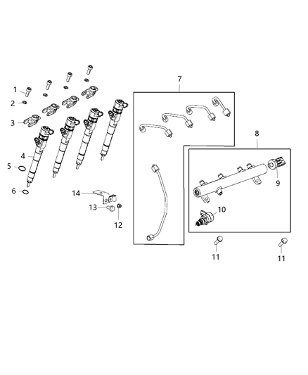 O Ring Fuel Injector Diagram for 68299403AA