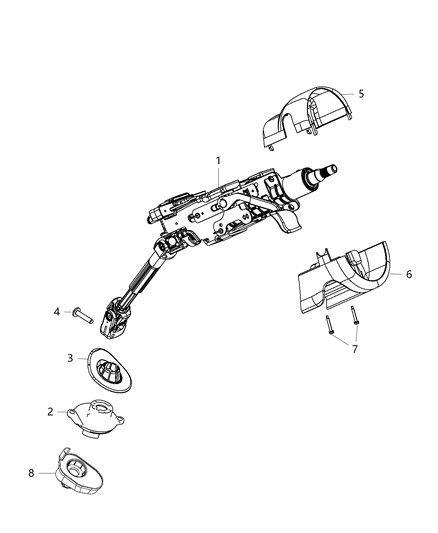 Column Steering Diagram for 5156071AA