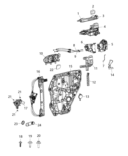 Bracket Door Handle Diagram for 68290827AC
