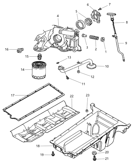 Pan Engine Oil Diagram for 5037413AC