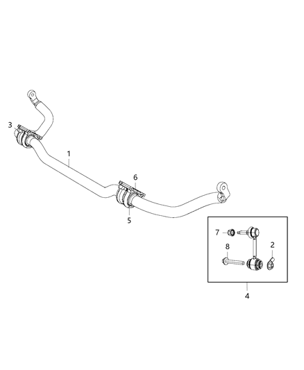 Stabilizer Bar Front Diagram for 68252499AB