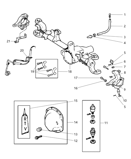 Sensor Kit Anti-Lock Brakes Diagram for 68003281AA