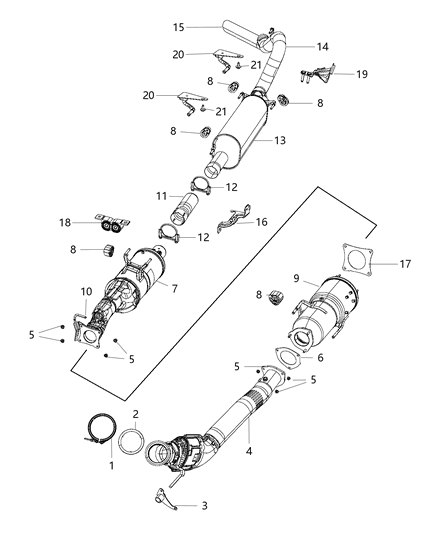Isolator Exhaust Support Diagram for 52014091AC
