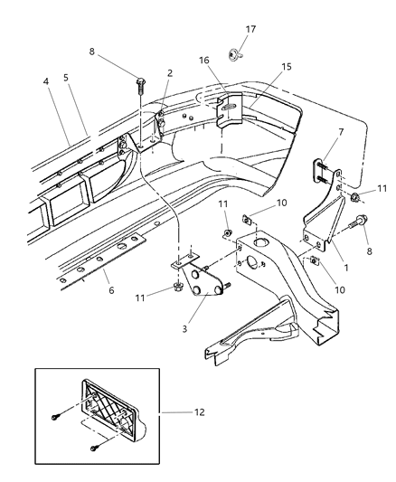 Bracket Bumper Inner Diagram for 55077203AA