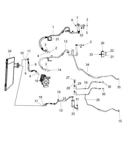 1993 Jeep Cherokee Cooler Condenser And Transmission Cooler, 25 Pc Min Qty Diagram for 4677782AA