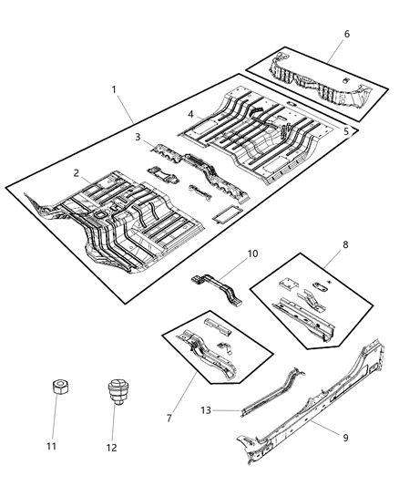 Pan Floor Diagram for 55112473AC