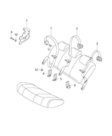 Bracket Seat Belt Diagram for 68266757AA
