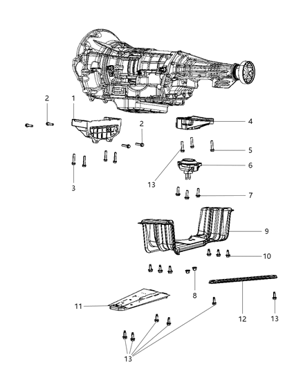 Isolator Transmission Mount Diagram for 68032665AD