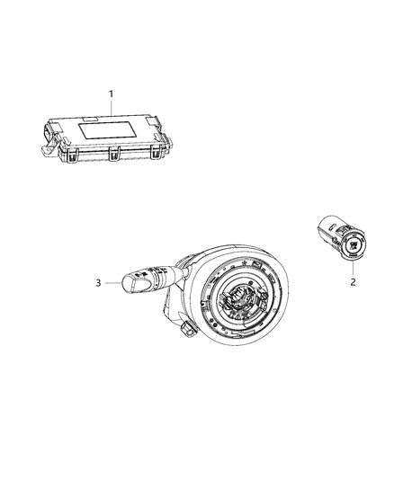 1996 Dodge B1500 Module Steering Column Diagram for 5LB70DX9AB