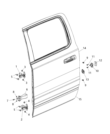 1985 Dodge Ramcharger Panel Rear Door Outer, Passenger Side Diagram for 68292550AC