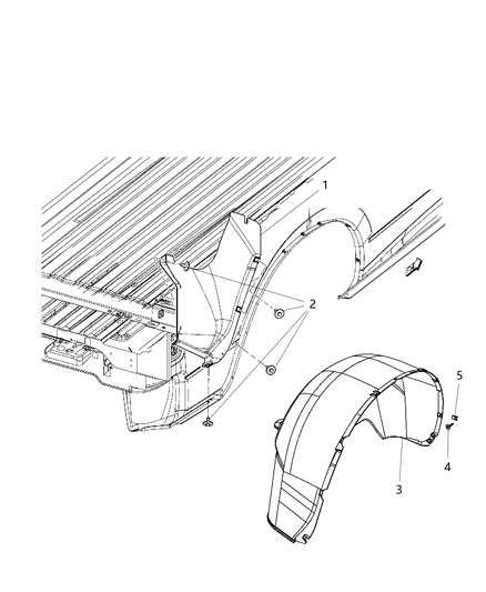 2002 Chrysler Concorde Shield Wheelhouse Diagram for 68055648AA