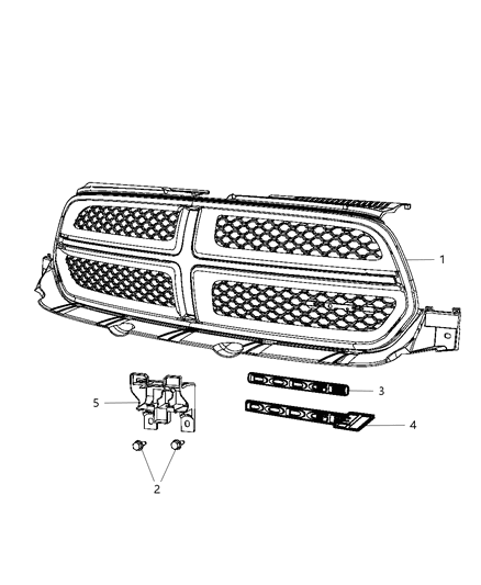 Grille Radiator Diagram for 55079364AG