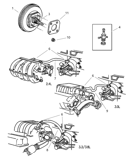 Booster Power Brake Diagram for 4721613AB