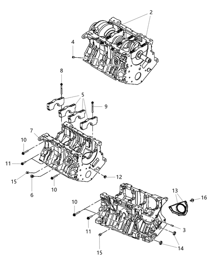 Engine Short Block Diagram for RL167740AA