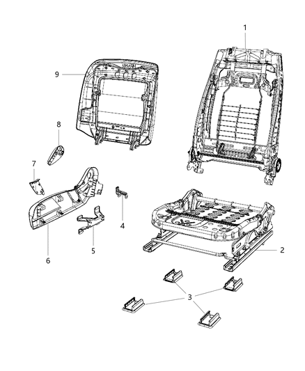2007 Dodge Ram 2500 Adjuster Manual Seat Diagram for 68193458AB