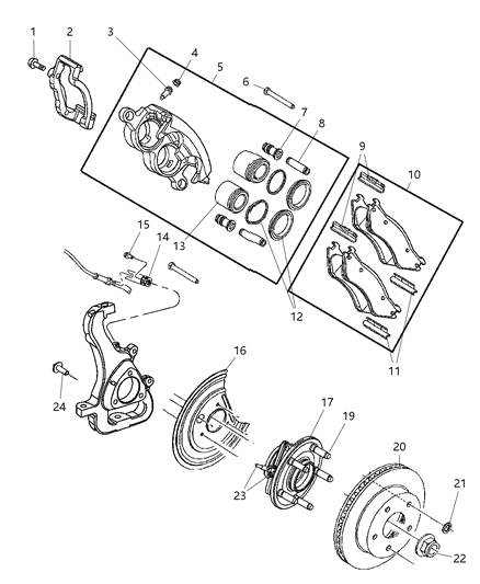Rotor Brake Front Diagram for 52010080AE