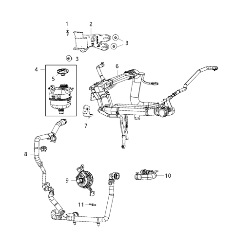 2008 Jeep Compass Bracket Hose Diagram for 68361734AB