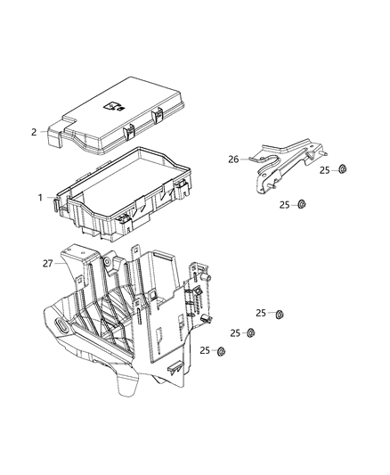 Power Distribution Center Intelligent Power Diagram for 68425202AB