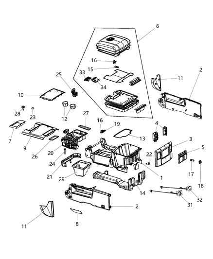 Bracket Console Diagram for 55365121AB