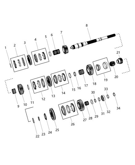 Bearing Package, Mainshaft, Rear Diagram for 4626560