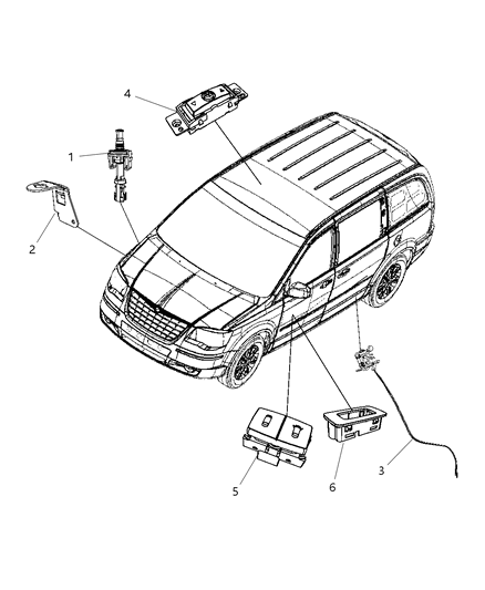 2008 Dodge Grand Caravan Switch Underhood Diagram for 5026277AD