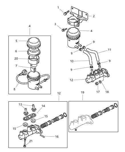 Diaphragm, Brake Fluid Reservoir Diagram for MB895813