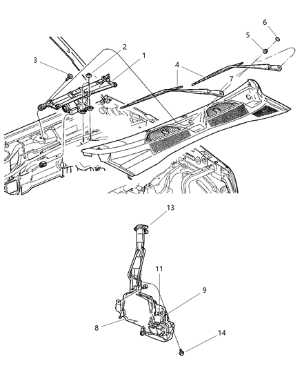 Nozzle Windshield Washer Diagram for 55155854AB