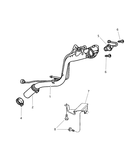 2000 Dodge Grand Caravan Retainer Spring To Fuel Filler Diagram for 4809237AA