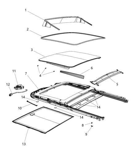 2010 Jeep Commander Motor Sunroof Diagram for 68082477AC