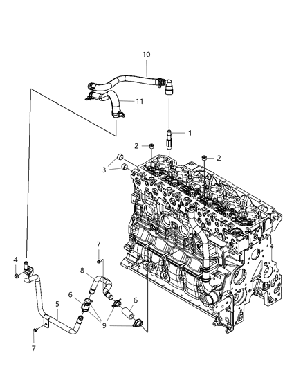 Tube Heater Core Diagram for 68027027AA