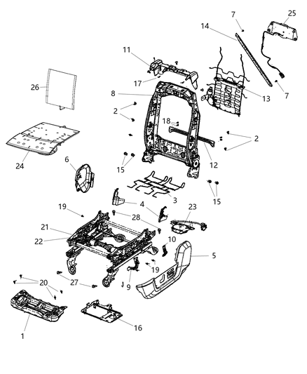 2014 Ram 3500 Adjuster Seat Diagram for 68157562AA