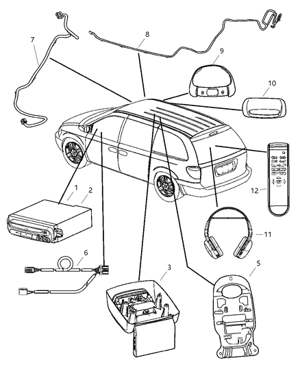 2003 Dodge Grand Caravan Headphones Wireless Diagram for 4685936AC