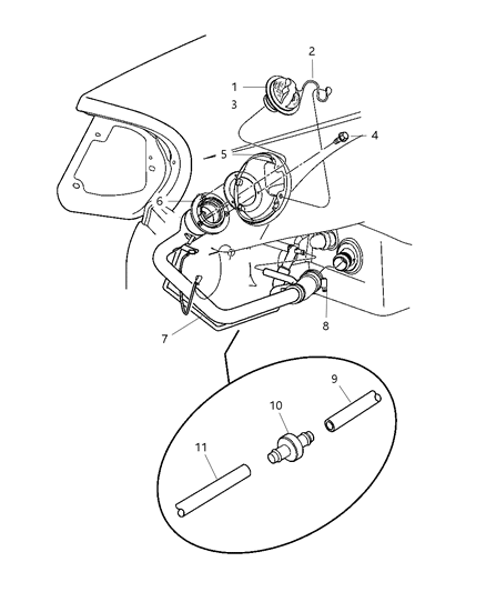 1986 Dodge 600 Cap Kit Fuel Tank Locking Diagram for 5015636AA