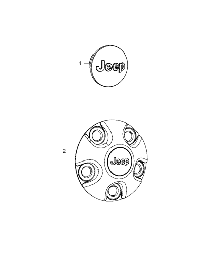 1988 Jeep J10 Cap Wheel Center Diagram for 1LB77RXFAB