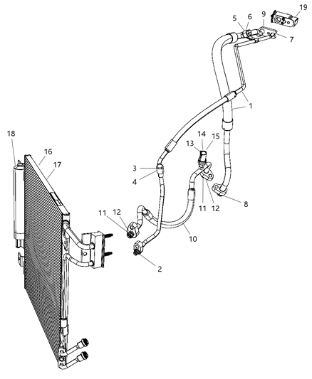Line A/C Suction And Liquid Diagram for 55056587AB