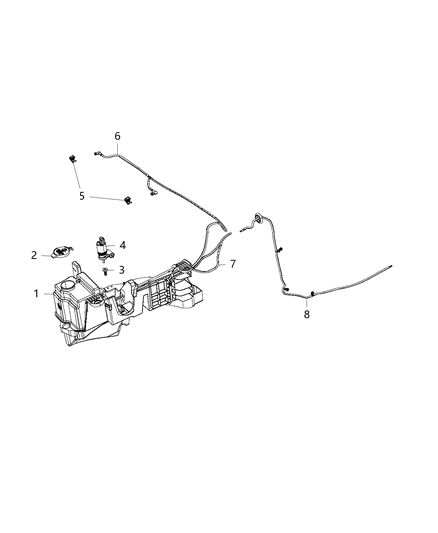 1986 Jeep J20 Hose Windshield Washer Diagram for 68197414AB