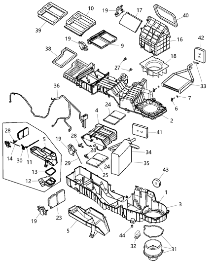 1989 Chrysler Fifth Avenue Housing Air Inlet: Recirculation Door, Actuator Diagram for 68004226AB